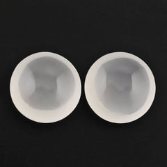 WHITE MILKY QUARTZ LENTIL ROUND 9MM 2.25 Cts.
