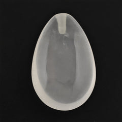 WHITE MILKY QUARTZ LENTIL PEAR (HALF DRILL) 14X9MM 5.40 Cts.