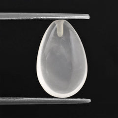 WHITE MILKY QUARTZ LENTIL PEAR (HALF DRILL) 14X9MM 5.40 Cts.