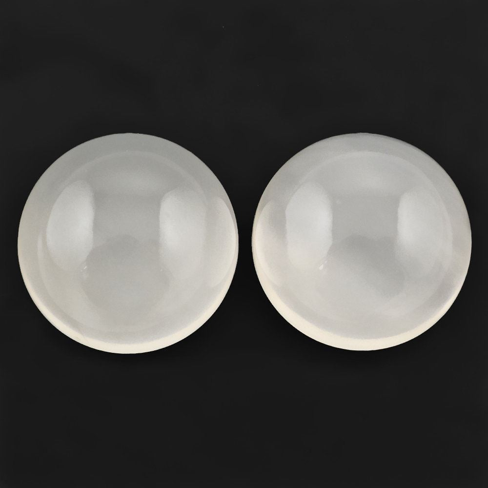 WHITE MILKY QUARTZ ROUND CAB 14MM 10.50 Cts.