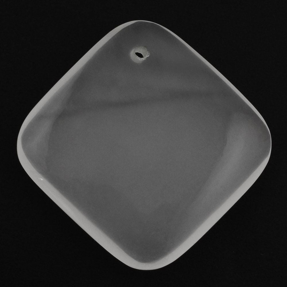 WHITE MILKY QUARTZ LENTIL CUSHION (FULL DRILL) 20MM 13.80 Cts.