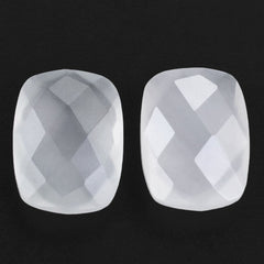 WHITE MILKY QUARTZ BRIOLETTE CUSHION 8X6MM 1.23 Cts.