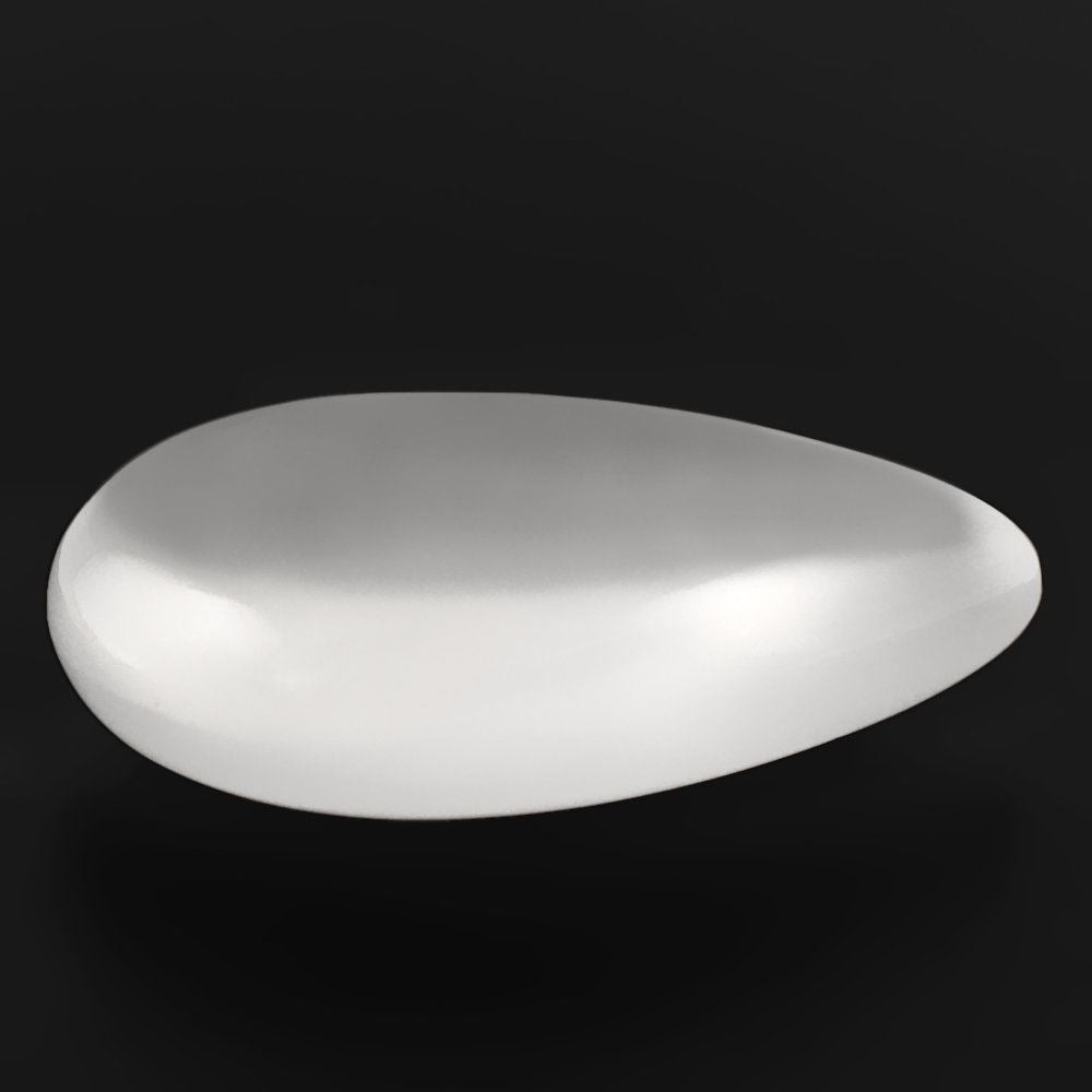 WHITE MILKY QUARTZ LENTIL PEAR 25X17MM 24.20 Cts.