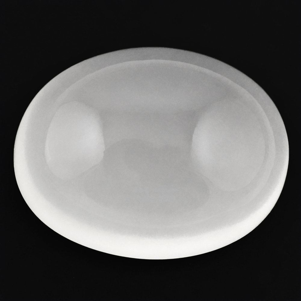 WHITE MILKY QUARTZ LENTIL OVAL CAB 17X13MM 13.40 Cts.
