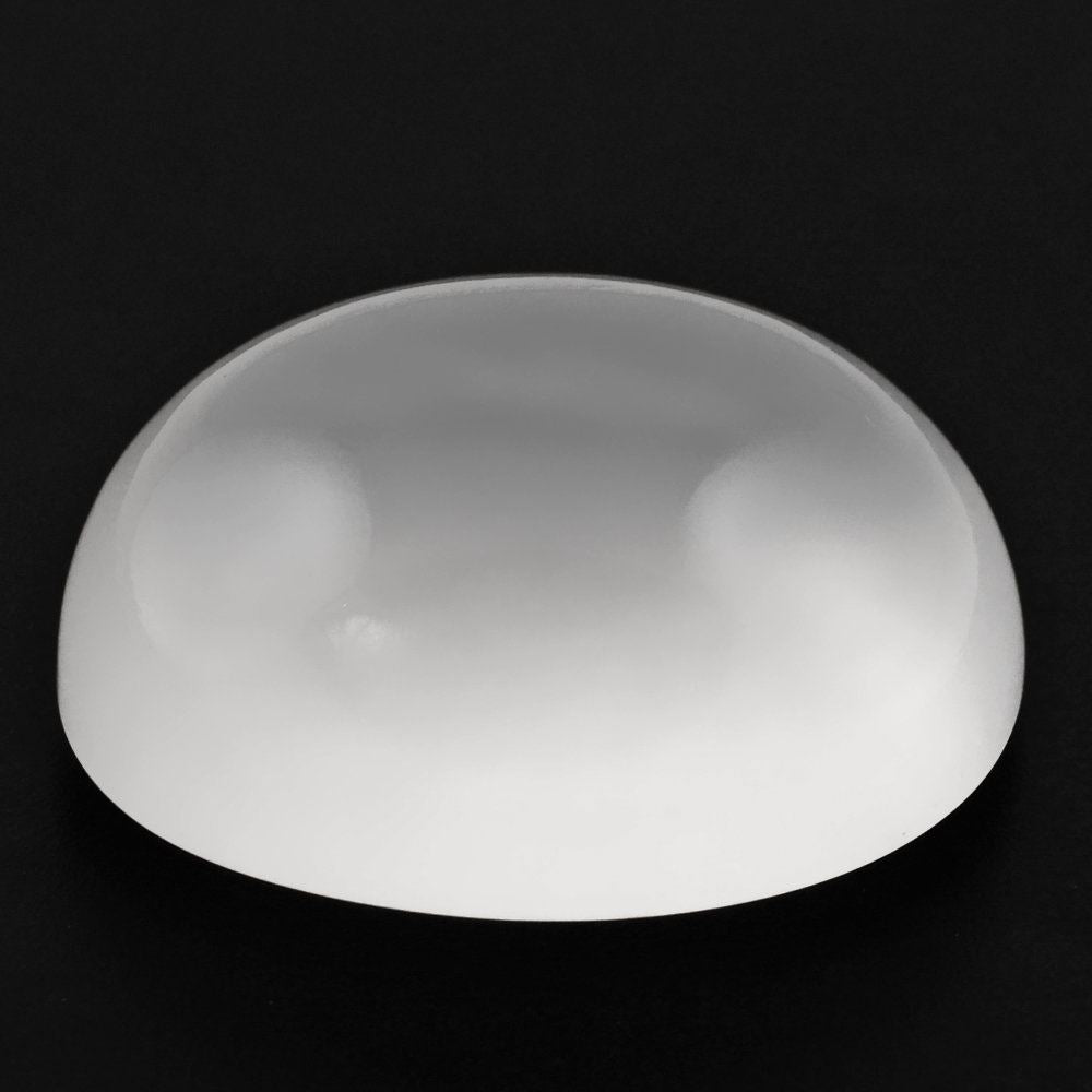 WHITE MILKY QUARTZ LENTIL OVAL CAB 17X13MM 13.40 Cts.
