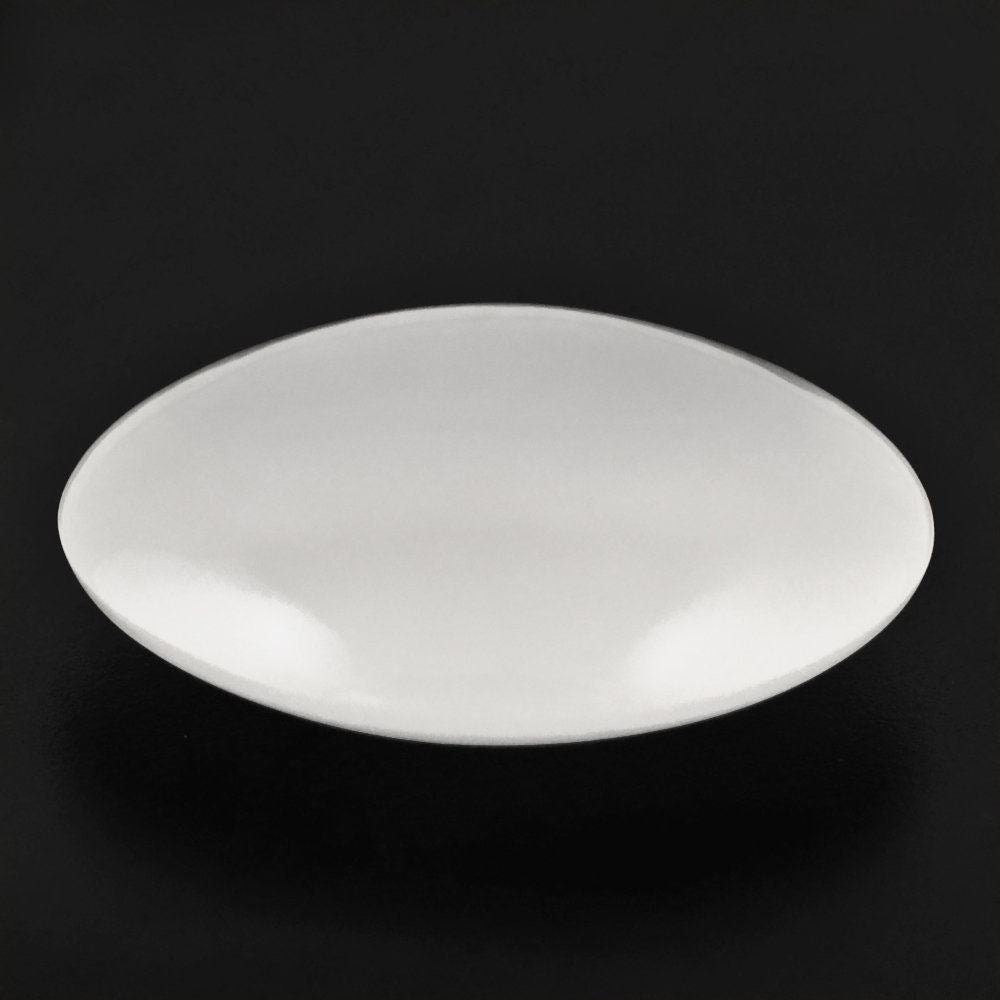 WHITE MILKY QUARTZ LENTIL ROUND 15MM 7.30 Cts.