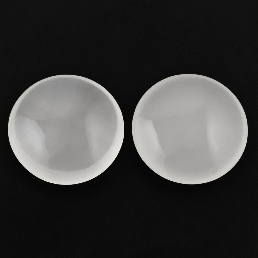 WHITE MILKY QUARTZ LENTIL ROUND 15MM 7.30 Cts.