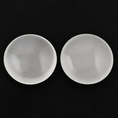 WHITE MILKY QUARTZ LENTIL ROUND 15MM 7.30 Cts.