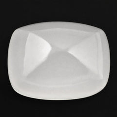 WHITE MILKY QUARTZ PYRAMID CUSHION CAB 16X12MM 15.63 Cts.