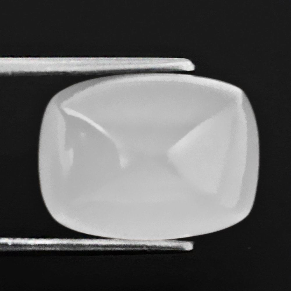WHITE MILKY QUARTZ PYRAMID CUSHION CAB 16X12MM 15.63 Cts.