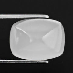 WHITE MILKY QUARTZ PYRAMID CUSHION CAB 16X12MM 15.63 Cts.