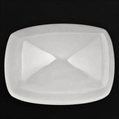 WHITE MILKY QUARTZ PYRAMID CUSHION CAB 18X13MM 18.25 Cts.