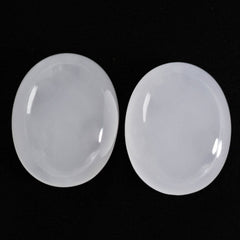 WHITE MILKY QUARTZ OVAL CAB 25X20MM 37.05 Cts.