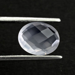 WHITE MILKY QUARTZ BRIOLETTE OVAL 10X8MM 2.3 Cts.