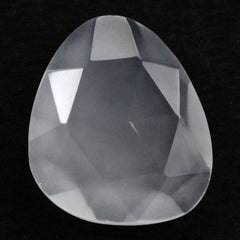 WHITE MILKY QUARTZ ROSE CUT BRIOLETTE PEARISH 14X12MM 4.98 Cts.