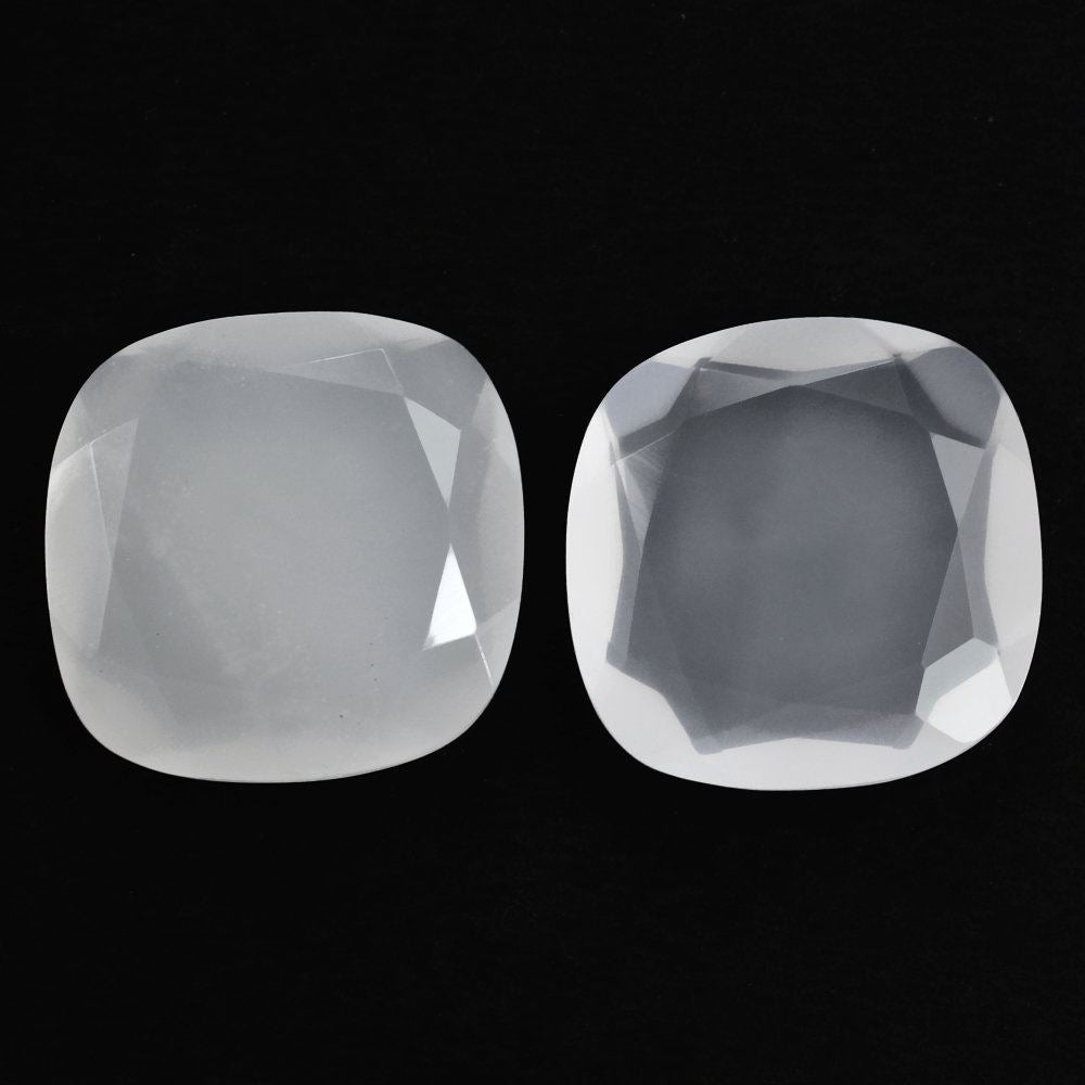 WHITE MILKY QUARTZ BOTH SIDE TABLE CUT CUSHION 15MM 7.93 Cts.