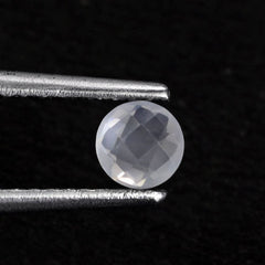 WHITE MILKY QUARTZ BRIOLETTE ROUND 4MM 0.23 Cts.