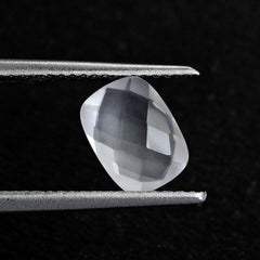 WHITE MILKY QUARTZ BRIOLETTE CUSHION 8X6MM 1.13 Cts.
