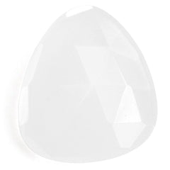 WHITE MILKY QUARTZ ROSE CUT BRIOLETTE PEARISH 18.50X16.50MM 7.58 Cts.