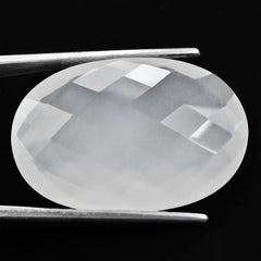 WHITE MILKY QUARTZ BRIOLETTE OVAL 30X20MM 35.83 Cts.