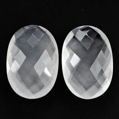 WHITE MILKY QUARTZ BRIOLETTE OVAL 30X20MM 35.83 Cts.