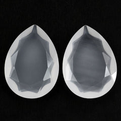 WHITE MILKY QUARTZ BOTH SIDE TABLE CUT PEAR 18X13MM 7.10 Cts.