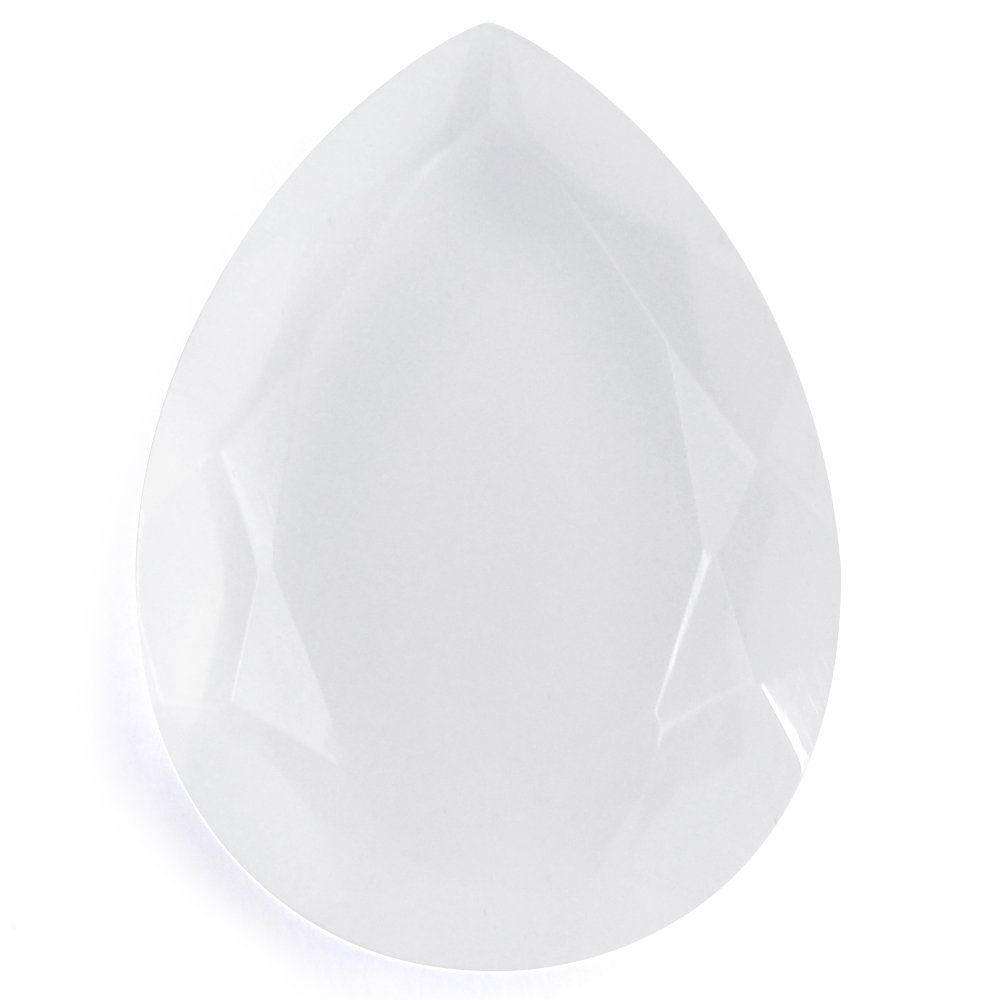 WHITE MILKY QUARTZ BOTH SIDE TABLE CUT PEAR 18X13MM 7.10 Cts.