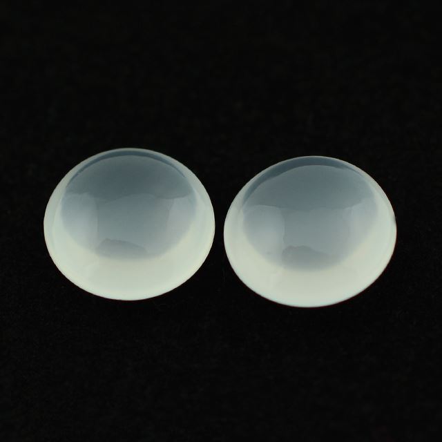 WHITE MILKY QUARTZ LENTIL ROUND 9MM 2.26 Cts.