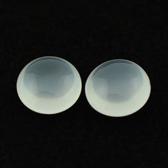 WHITE MILKY QUARTZ LENTIL ROUND 9MM 2.26 Cts.