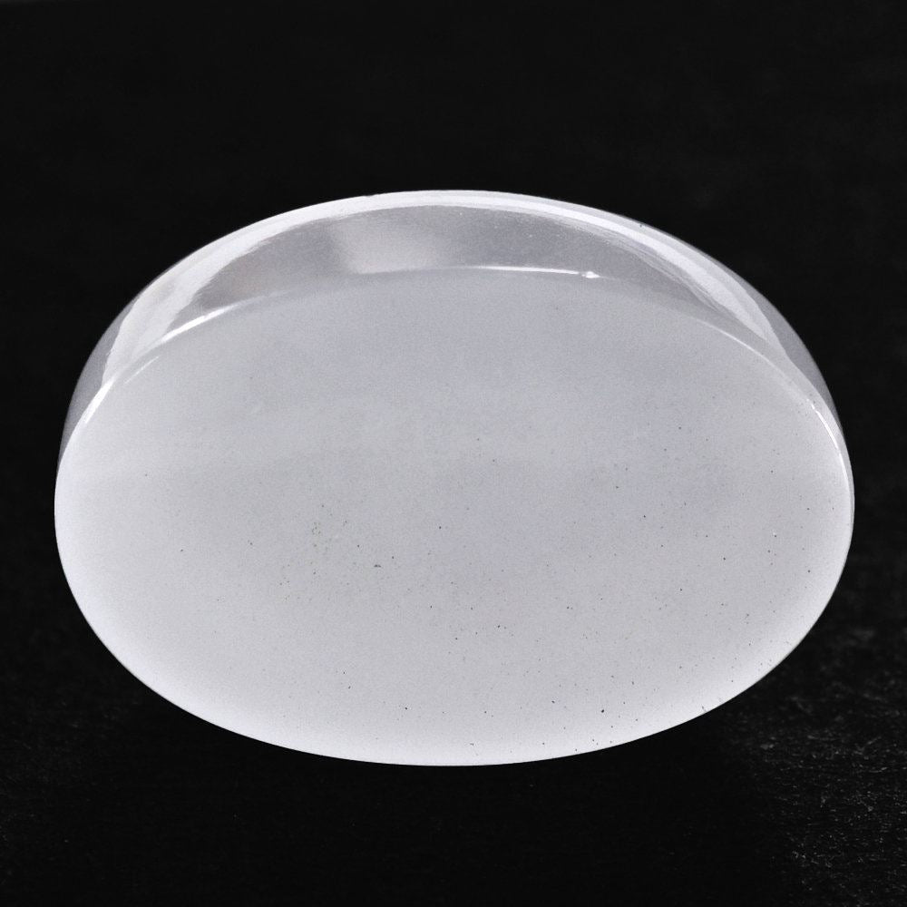 WHITE MILKY QUARTZ PLAIN HIGH DOME OVAL CAB 17.20X11.60MM 18.13 Cts.