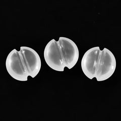 WHITE MILKY QUARTZ LENTIL ROUND WITH CARVED BELT (DES#25) 9MM 2.32 Cts.