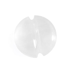 WHITE MILKY QUARTZ LENTIL ROUND WITH CARVED BELT (DES#25) 9MM 2.32 Cts.