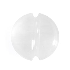 WHITE MILKY QUARTZ LENTIL ROUND WITH CARVED BELT (DES#25) 12MM 5.70 Cts.