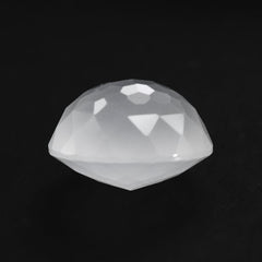 WHITE MILKY QUARTZ FOOTBALL CUT HIGH DOME ROUND 12MM 6.67 Cts.