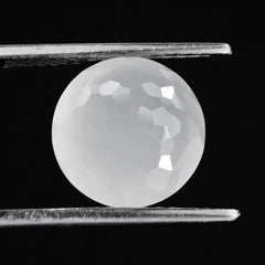 WHITE MILKY QUARTZ FOOTBALL CUT HIGH DOME ROUND 12MM 6.67 Cts.