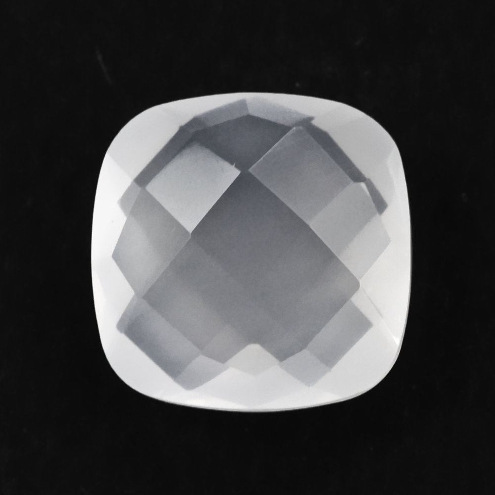 WHITE MILKY QUARTZ BRIOLETTE CUSHION 11MM 5.06 Cts.