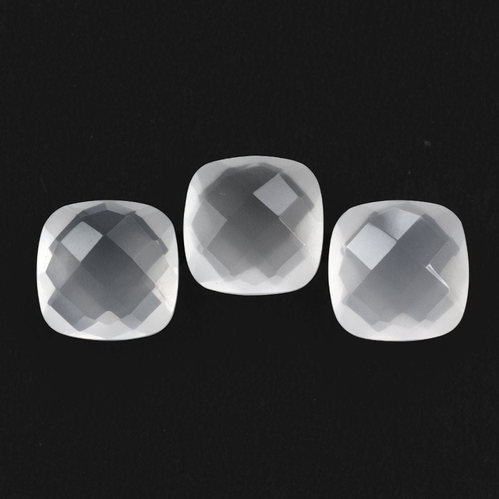WHITE MILKY QUARTZ BRIOLETTE CUSHION 11MM 5.06 Cts.