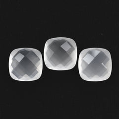 WHITE MILKY QUARTZ BRIOLETTE CUSHION 11MM 5.06 Cts.