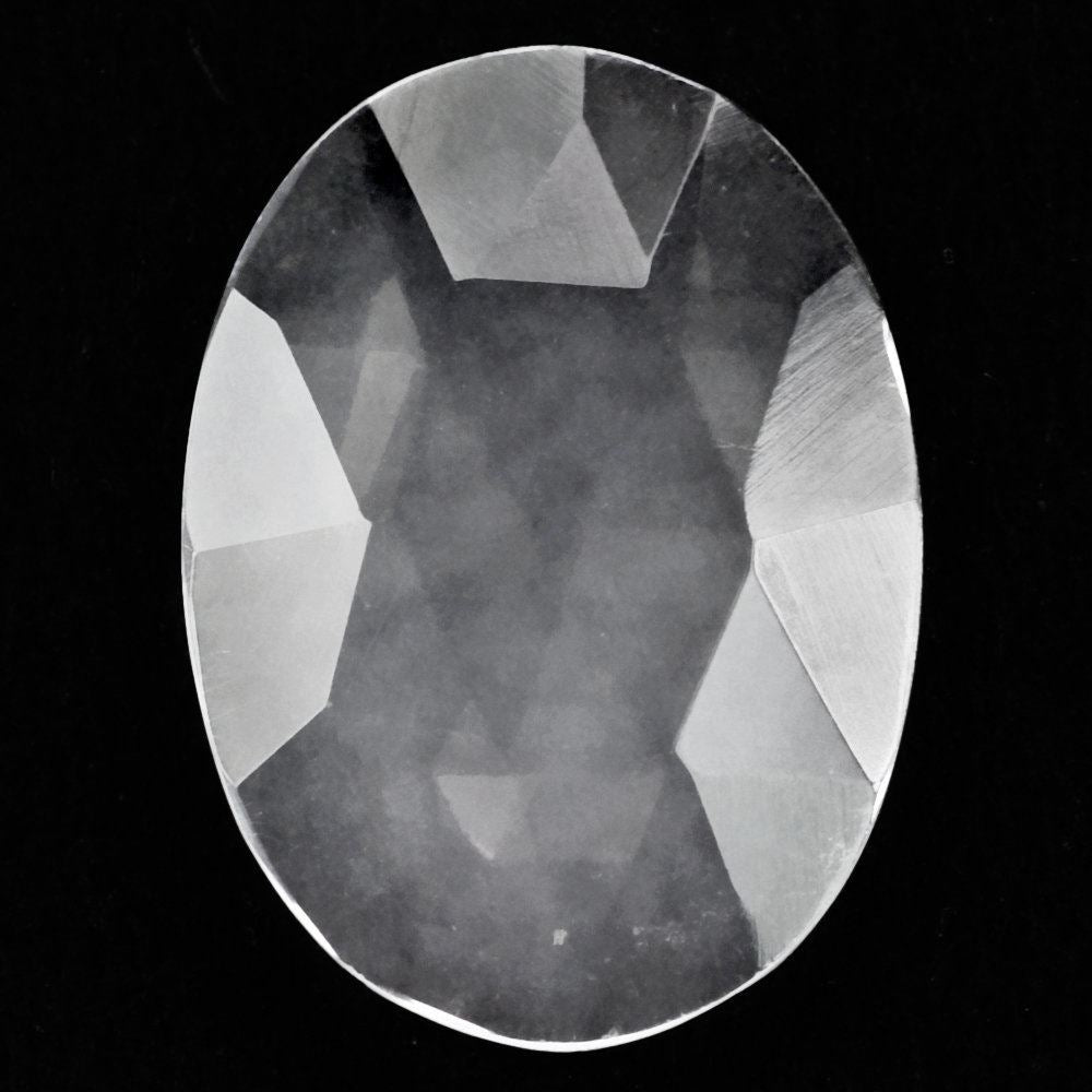 WHITE MILKY QUARTZ ROSE CUT BRIOLETTE OVAL (FLAT) 18X13MM 4.23 Cts.