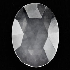 WHITE MILKY QUARTZ ROSE CUT BRIOLETTE OVAL (FLAT) 18X13MM 4.23 Cts.