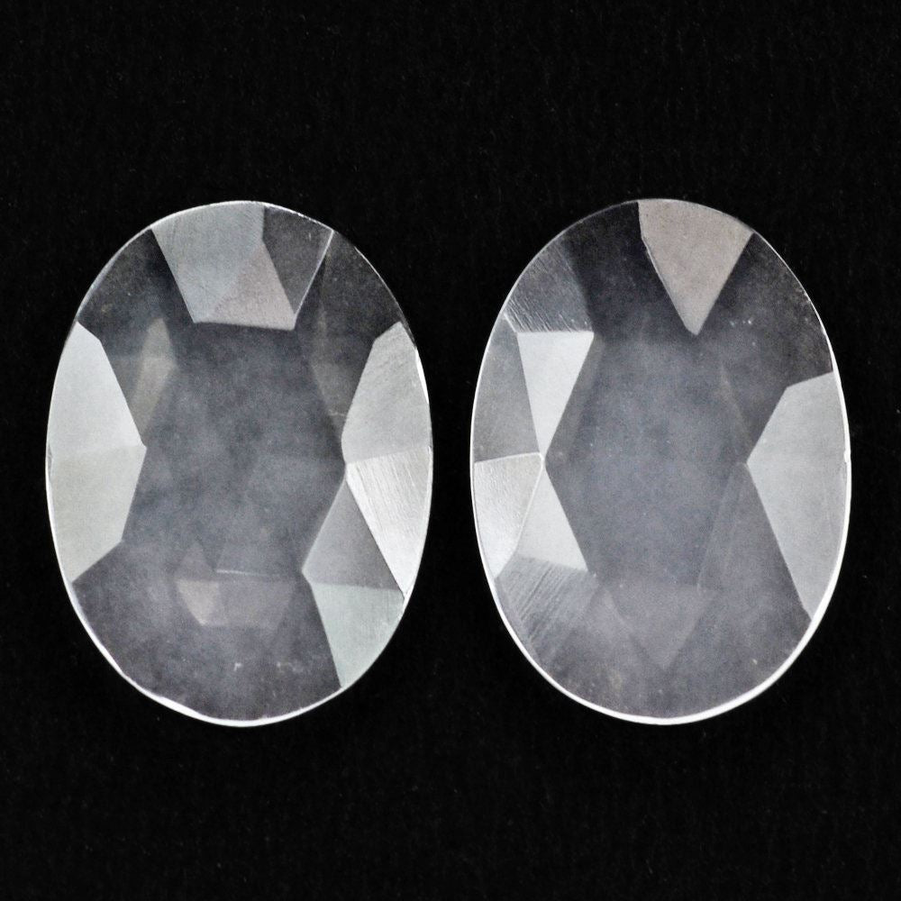 WHITE MILKY QUARTZ ROSE CUT BRIOLETTE OVAL (FLAT) 18X13MM 4.23 Cts.