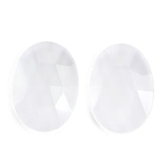 WHITE MILKY QUARTZ ROSE CUT BRIOLETTE OVAL (FLAT) 18X13MM 4.23 Cts.