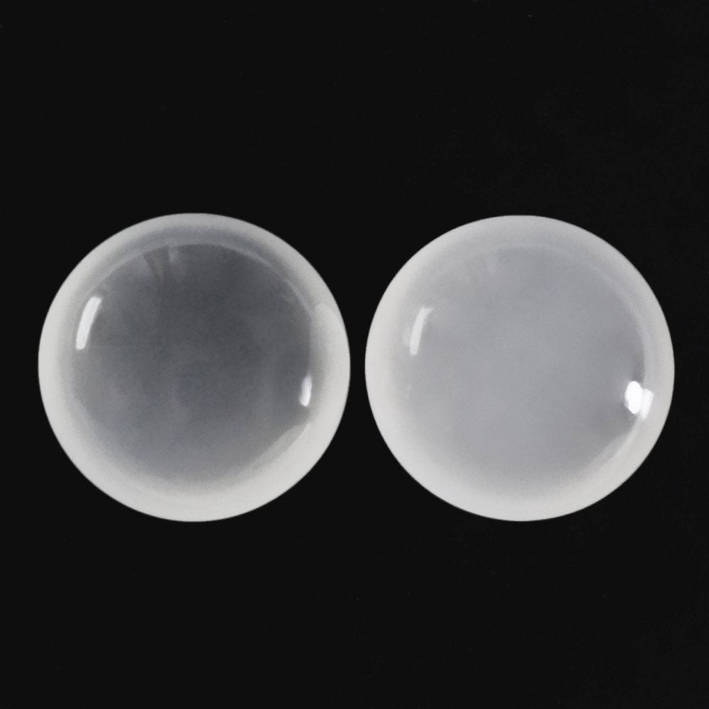 WHITE MILKY QUARTZ LENTIL ROUND 15MM 13.73 Cts.