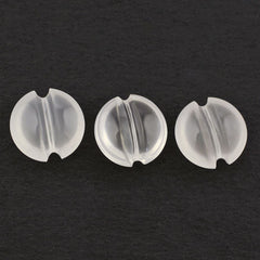 WHITE MILKY QUARTZ LENTIL ROUND WITH CARVED BELT 9MM 2.28 Cts.