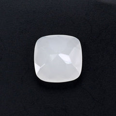 WHITE MILKY QUARTZ CHECKER CUT CUSHION 10MM 3.80 Cts.