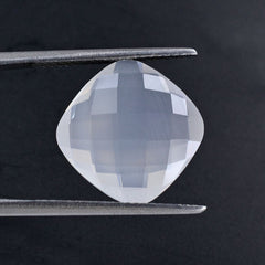WHITE MILKY QUARTZ BRIOLETTE CUSHION 14MM 7.63 Cts.