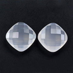 WHITE MILKY QUARTZ BRIOLETTE CUSHION 14MM 7.63 Cts.