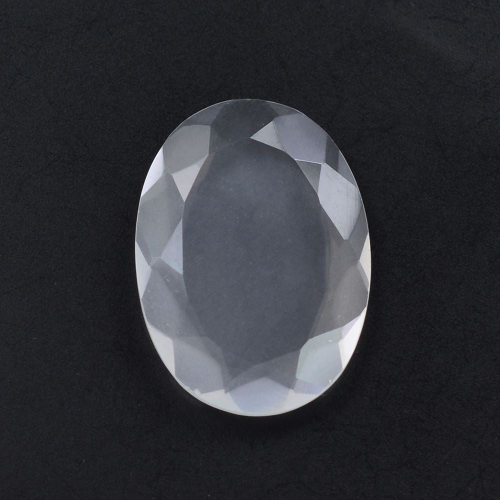 WHITE MILKY QUARTZ BOTH SIDE TABLE CUT OVAL 18X13MM 6.00 Cts.