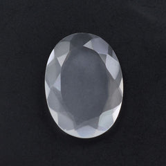 WHITE MILKY QUARTZ BOTH SIDE TABLE CUT OVAL 18X13MM 6.00 Cts.