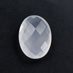 WHITE MILKY QUARTZ BRIOLETTE OVAL 16X12MM 7.00 Cts.
